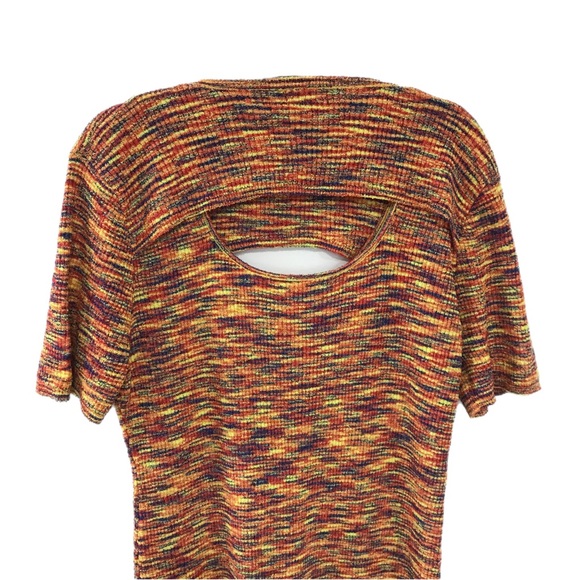 Anthropologie Current Air Orange/Multi  Cutout Mini Dress - Picture 10 of 13